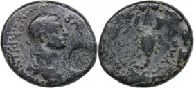 Commagenian Kingdom Æ - Antiochos IV Epiphanes (38-72 AD)
14.99g. 27mm. F/F Countermark.