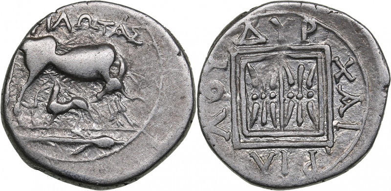 Illyria, Apollonia, Philotas AR Drachm circa 275-48 BC
3.29 g. 18mm. VF/VF ΦIΛΩT...