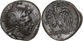 Macedonian Kingdom Æ - Philip V (221-179 BC)
3.93g. 18mm. VF/XF Helmeted head of Perseus right/ B - A, Eagle standing left on thunderbolt, head right,...
