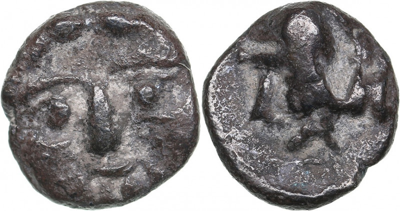 Pisidia, Selge AR Obol circa 350-300 BC
0.84g. 9mm. VF/VF Facing Gorgoneion / He...