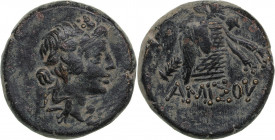 Pontos, Amisos Æ 85-65 BC
8.65g. 20mm. VF/VF Mithridatic War issue. Head of Dionysos right, wearing ivy wreath./ AMIΣOY.