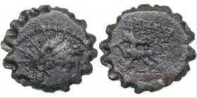 Seleukid Kingdom, Antioch on the Orontes. Æ Serrate - Antiochos VI Dionysos (144-142 BC)
3.48g. 17mm. F/F