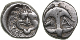 Thrace, Apollonia Pontica AR Drachm circa 450-404 BC
3.14g. 15mm. VF/VF