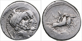 Roman Republic, Rome AR Denarius - C. Marcius Censorinus (88 BC)
4.06g. 19mm. VF/F- C CENSO. RCV I 256, CRR 18.
