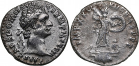 Roman Empire AR Denar 90 AD - Domitianus (81-96 AD)
2.95g. 19mm. VF+/VF IMP CAES DOMIT AVG GERM P M TR P VIIII/ IMP XXI COS XV CENS P P P. RIC 148; C....