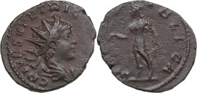 Roman Empire Æ Antoninianus - Tetricus II. Son of Tetricus I (273-274 AD)
2.36g. 19mm. VF/F C PIV ESV TETRICVS CAES/ SPES PVBLICA.