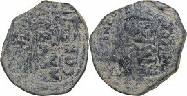Byzantine Æ Follis - Overstrike - Phocas (602-610 AD)
10.9g. 34mm. F/F