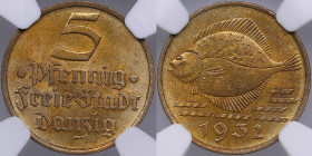 Danzig - Free City, Poland 5 pfennig 1932 - NGC MS 65
Beautiful lustrous specimen.