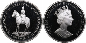 Falkland Islands 50 pence 1993
28.05g. PROOF