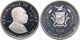 Guinea 100 francs 1969 - Martin Luther King
5.71g. PROOF KM 9.