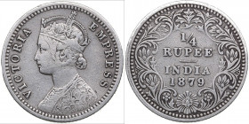 British India 1/4 rupee 1879
2.87g. VF/VF