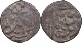 Golden Horde, Crimea Æ Pulo AH743 - Jani Beg (1341-1357 AD)
1.47g. F/F Double-headed eagle