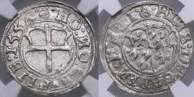 Reval Ferding 1556 - Heinrich von Galen (1551-1557) - NGC MS 63
Very attractive lustrous specimen. The only two examples awarded this grade by NGC. H...