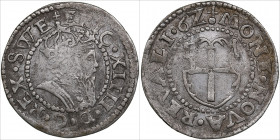 Reval, Sweden Ferding 1562 - Erik XIV (1560-1568)
2.74g. VF/VF Haljak 1149.