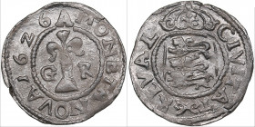 Reval, Sweden 1 öre 1626 - Gustav II Adolf (1611-1632)
1.78g. AU/UNC Very attractive lustrous specimen. Haljak 1274 R. Rare!