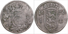 Reval, Sweden 1 öre 1672 - Karl XI (1660-1697)
1.23g. VF-/VF- Haljak 1378. SB 135.
