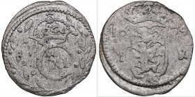 Reval, Sweden 1 öre 1674 - Karl XI (1660-1697)
1.05g. VF/VF Haljak 1381.