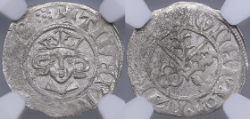 Dorpat artig - Dietrich III Damerov (1379-1400) - NGC MS 63
TOP POP. The highest graded piece at NGC. Only three examples awarded this grade by NGC. ...