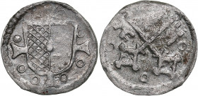 Riga pfennig ND - Wolter von Plettenberg (1494-1535)
0.45g. UNC/AU Mint luster. Haljak 279.
