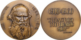 Russia - USSR medal 50 years since the death of L.N. Tolstoy, Trial pattern, 1960
Shkurko, Salykov 196. UNC Diameter 65mm. 114g. Tompac. Trial Patter...