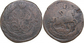 Russia 1 kopeck 1758
8.93g. F/F Overstrike to swedish i öre coin. Bitkin 547. Very rare!
