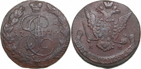 Russia 5 kopecks 1774 ЕМ
49.53g. VF/VF- Eagle type of 1770-1777 year. Bitkin 623a.