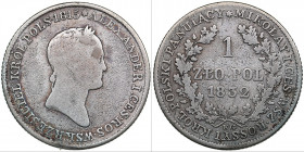 Russia, Poland 1 zloty 1832 KG
4.34g. F/F Bitkin 1001.