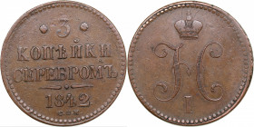 Russia 3 kopecks 1842 СПМ
32.38g. XF/VF+ An attractive specimen. Bitkin 811.