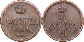 Russia, Poland Polushka 1861 ВМ
1.24g. XF/XF Bitkin 497 R. Rare!