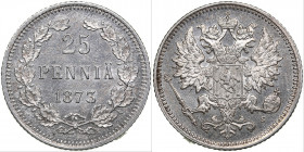 Russia, Finland 25 pennia 1873 S
1.27g. AU/UNC PROOFLIKE. Mint luster. Rare condition! Bitkin 648.