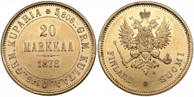 Russia, Finland 20 markkaa 1878 S
6.44g. XF/AU Very attractive lustrous specimen close to prooflike. Bitkin 612.