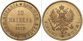Russia, Finland 10 markkaa 1879 S
3.23g. UNC/UNC Mint luster. Bitkin 615.