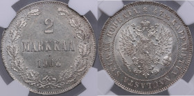 Russia, Finland 2 markkaa 1908 L - NGC MS 62
Mint luster. Bitkin 398.