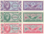 USA, MPC 5, 10, 25 cents 1965 (641 series)
UNC Pick M57-59.