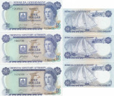 Bermuda 1 dollar 1970, 1975, 1978
UNC Pick 23, 28a, 28b.