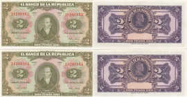 Colombia 2 peso oro 1955 (2)
UNC Pick 390d. (seq #)