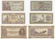 Yugoslavia 50, 100, 500 dinars 1946
UNC Pick 64b-66b.