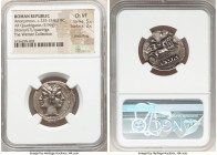 Anonymous. Ca. 225-214/2 BC. AR didrachm or quadrigatus (21mm, 5.96 gm, 5h). NGC Choice VF 5/5 - 2/5, smoothing. Uncertain mint. Laureate head of yout...