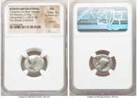 Marc Antony and Cleopatra VII of Egypt, rulers of the East (37-30 BC). AR denarius (20mm, 2.95 gm, 1h). NGC AG 4/5 - 2/5, polished. Alexandria, 34-32 ...