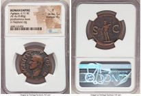 Marcus Agrippa, lieutenant of Augustus (died 12 BC). AE as (29mm, 9.89 gm, 6h). NGC Fine 5/5 - 4/5. Posthumous issue of Rome, AD 37-41. M•AGRIPPA•L-•F...