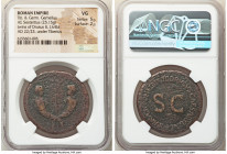 Drusus Caesar, for Tiberius Gemellus and Germanicus the Younger (AD 19-23). AE sestertius (31mm, 25.15 gm, 12h). NGC VG 5/5 - 2/5. Rome, AD 22-23. Con...