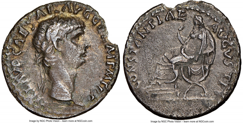 Claudius I (AD 41-54). AR denarius (18mm, 3.43 gm, 11h). NGC Choice XF 5/5 - 1/5...