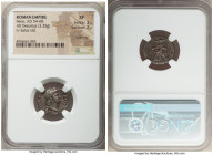 Nero (AD 54-68). AR denarius (18mm, 3.35 gm, 6h). NGC XF 3/5 - 2/5, scratches. Rome, AD 67-68. IMP NERO CAESAR-AVGVSTVS, laureate head of Nero right /...
