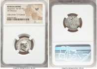Vespasian (AD 69-79). AR denarius (20mm, 6h). NGC VF. Rome, AD 77-78. IMP CAESAR-VESPASIANVS AVG, laureate head of Vespasian right / COS-VIII, Mars st...