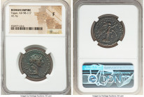 Trajan (AD 98-117). AE as (27mm, 6h). NGC Fine. Rome, AD 114-117. IMP CAES NER TRAIANO OPTIMO AVG GER DAC P M TR P COS VI P P, laureate, draped bust o...