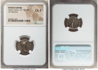 Aelius Caesar (AD 136-138). AR denarius (17mm, 6h). NGC Choice Fine. Rome, AD 137. L AELIVS-CAESAR, bare head of Aelius right / TR-POT-COS-II, Pietas,...