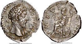 Marcus Aurelius, as Augustus (AD 161-180). AR denarius (19mm, 5h). NGC Choice XF. Rome, AD 172. M ANTONINVS-AVG TR P XXVI, laureate head of Marcus Aur...