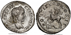 Geta, as Augustus (AD 209-211). AR denarius (19mm, 1h). NGC Choice VF. Rome, AD 209. IMP CAES P SEPT-GETA PIVS AVG, laureate, bearded head of Geta rig...