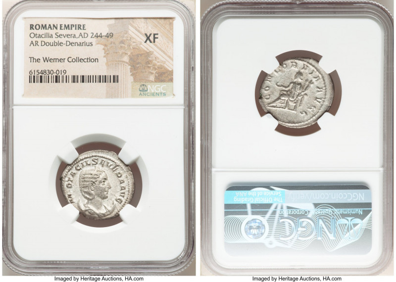 Otacilia Severa (AD 244-249). AR antoninianus (22mm, 6h). NGC XF. Rome. M OTACIL...