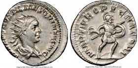 Hostilian, as Caesar (AD 251). AR antoninianus (21mm, 4.00 gm, 11h). NGC MS 4/5 - 4/5. Rome. C VALENS HOSTIL MES QVINTVS N C, radiate, draped bust of ...
